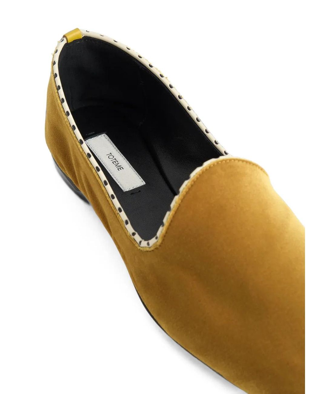 Totême Yellow Velvet Venetian Slippers