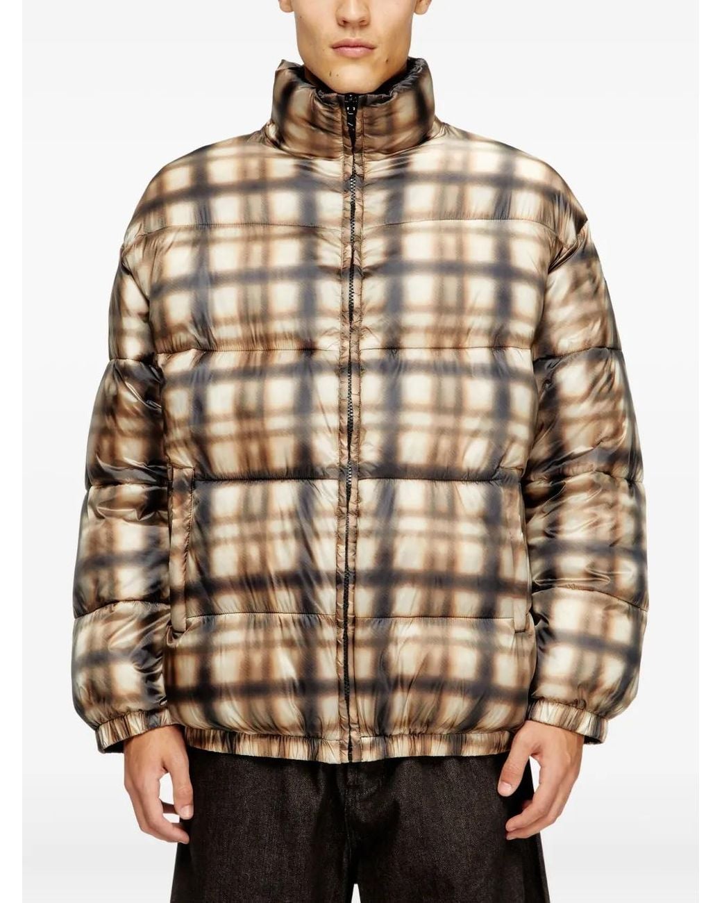 DIESEL Brown Reversible Padded Bomber Jacket for men