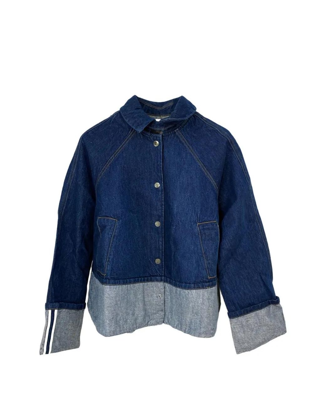 Brandon Maxwell Blue Wells Trapeze Denim Jacket
