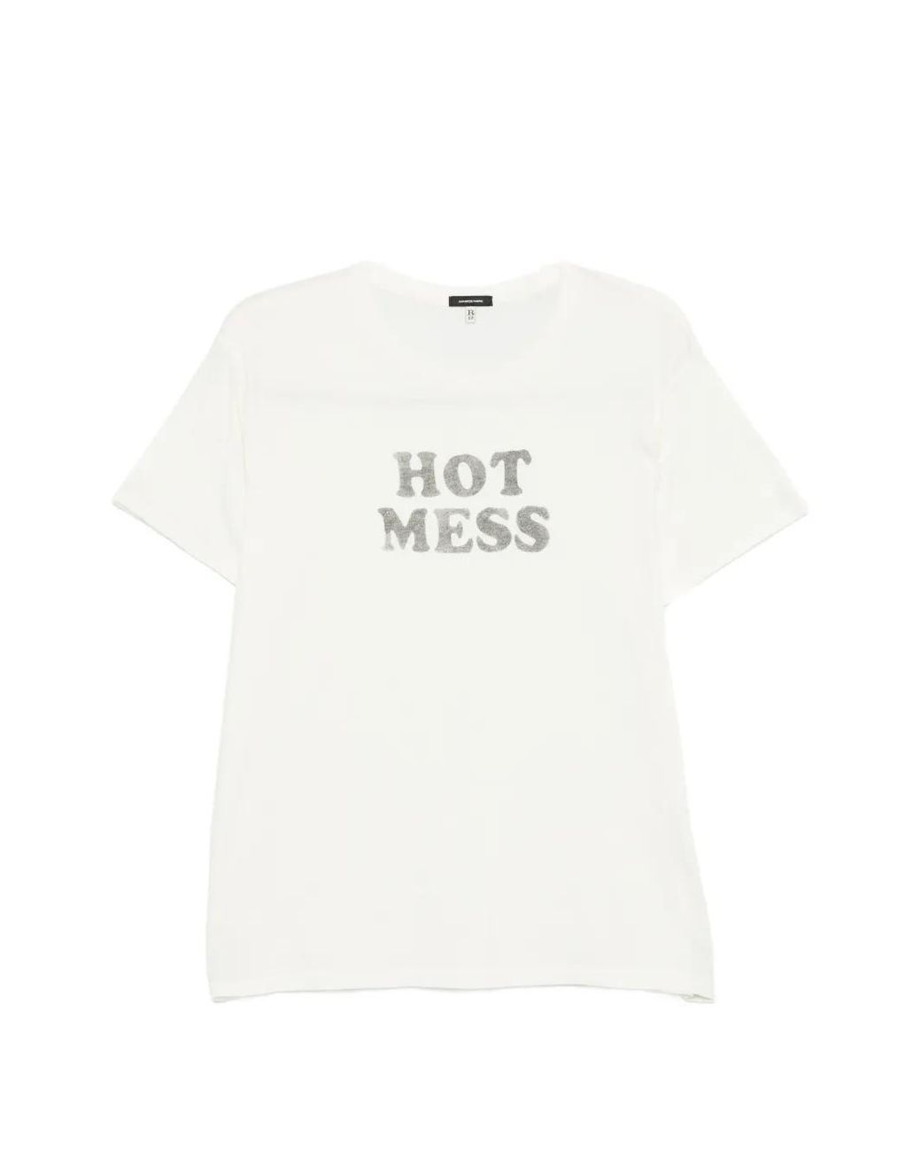 R13 White T-Shirt Imprimé À Col Rond