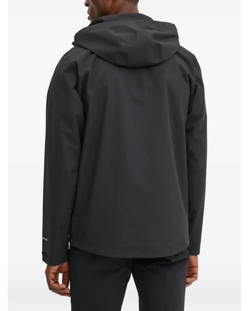 Jack Wolfskin Black Logo Hooded Performance Jacket for men