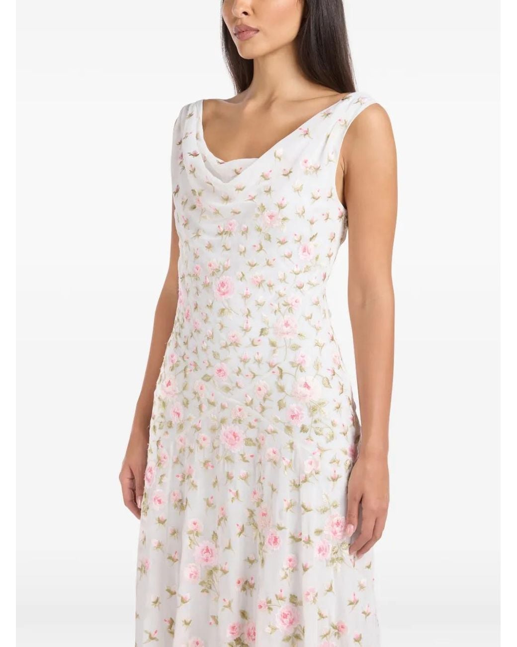 Vestido Largo Rose Bloom Needle & Thread de color White