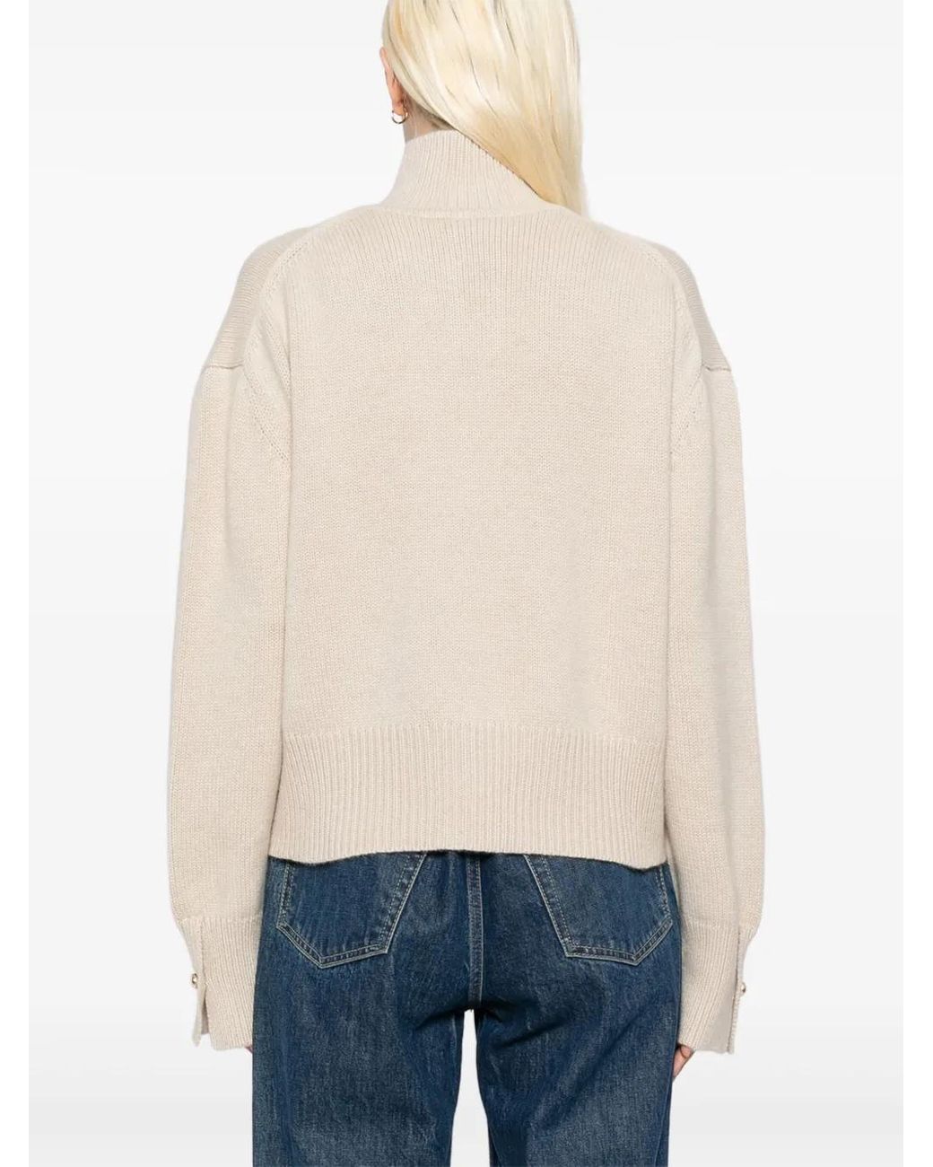 Brandon Maxwell Natural Henley Sweater