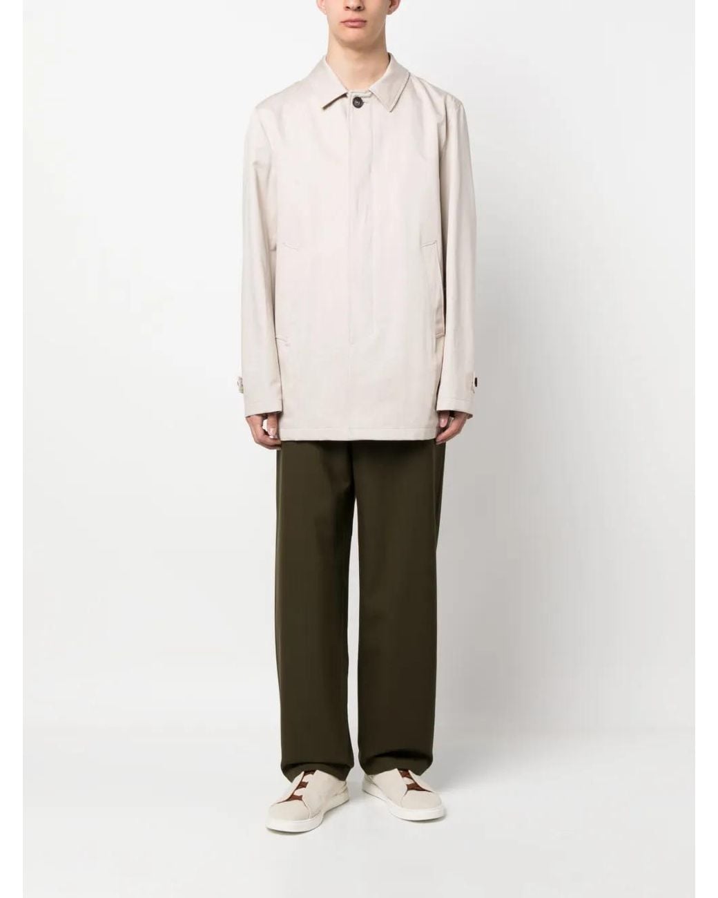 Herno White Single-Breasted Coat for men