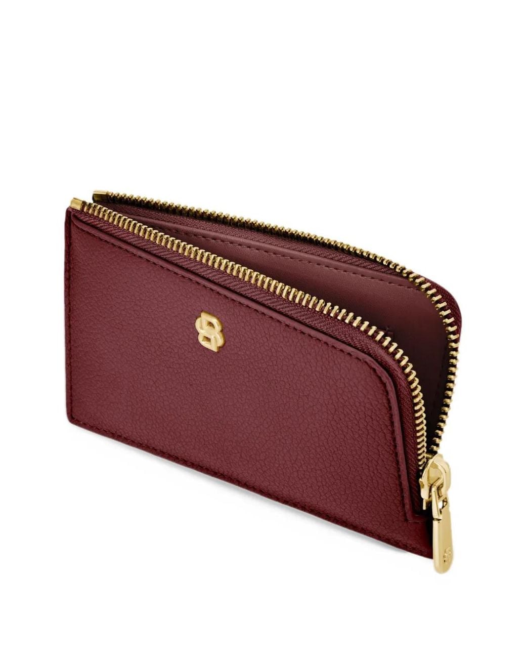 Boss Purple Logo-Plaque Zip-Around Cardholder