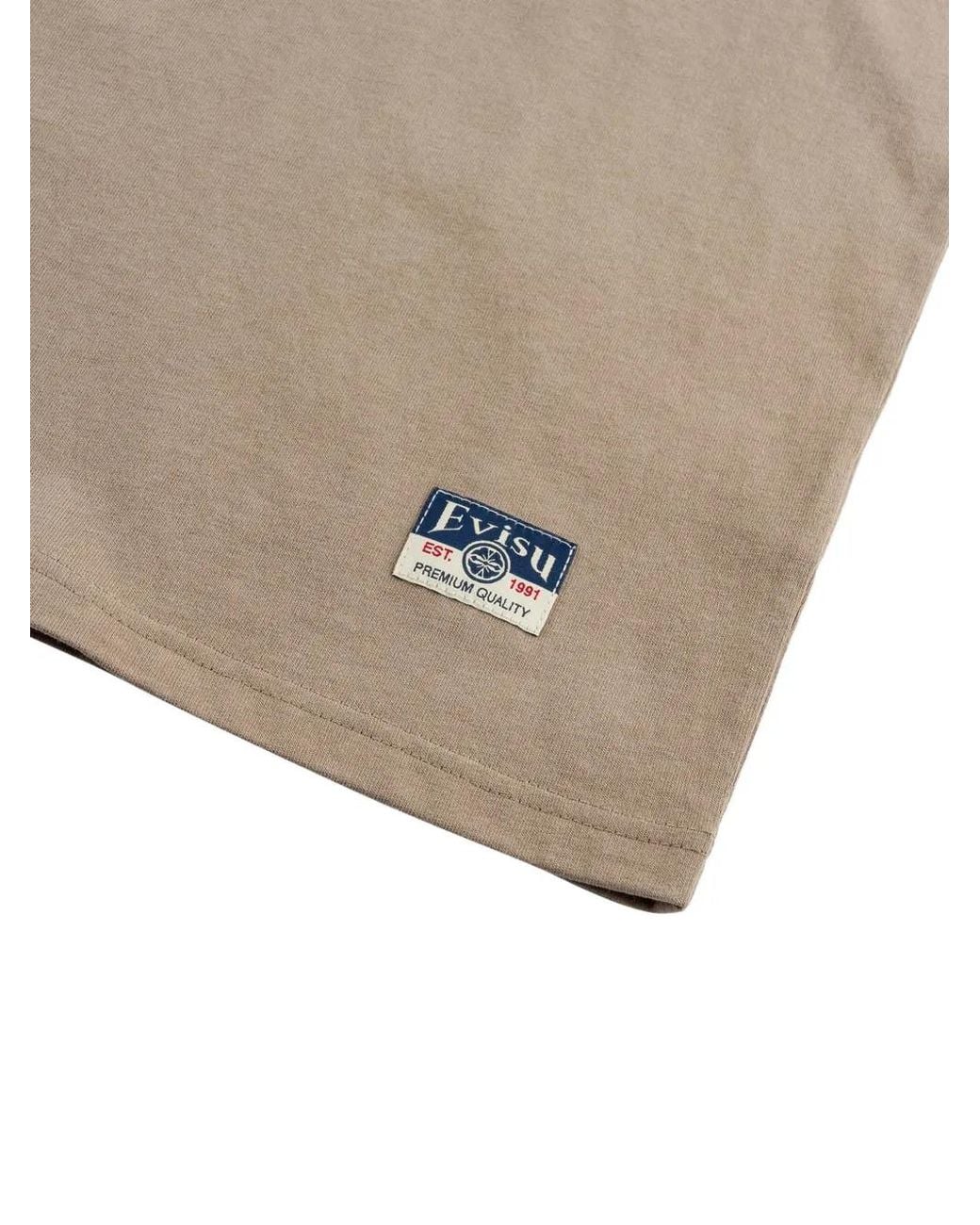 Evisu Gray T-Shirt À Broderie Mouette for men