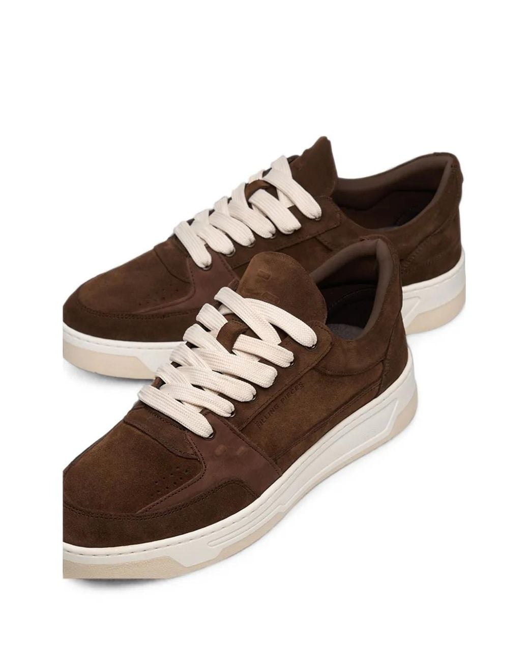 Filling Pieces Brown Low Vise Suede Sneakers for men