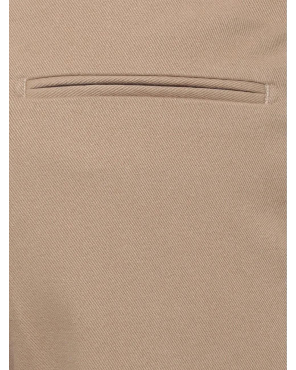 Devore Natural Pleated Turn-Up Trousers for men