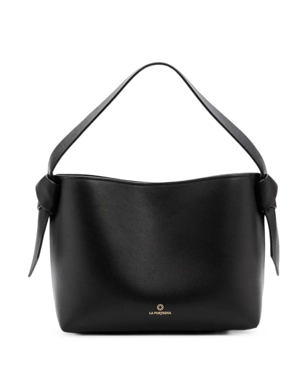 La Portegna Black Paulita Leather Shoulder Bag