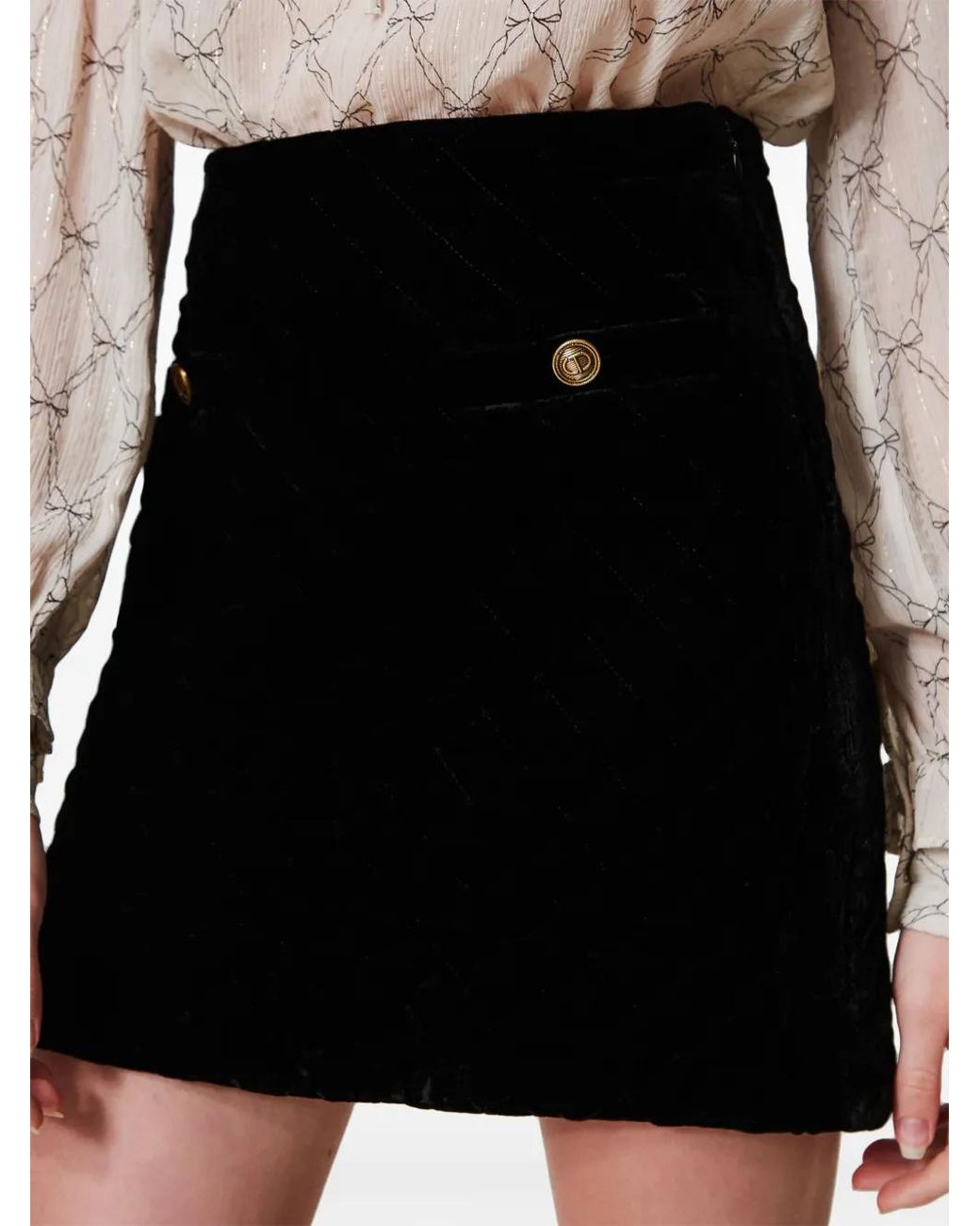 Twinset Black Logo-Engraved Mini Skirt