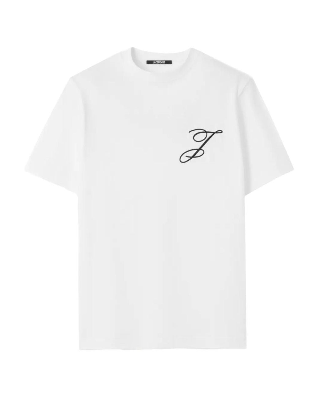 Jacquemus White Logo-Embroidered T-Shirt