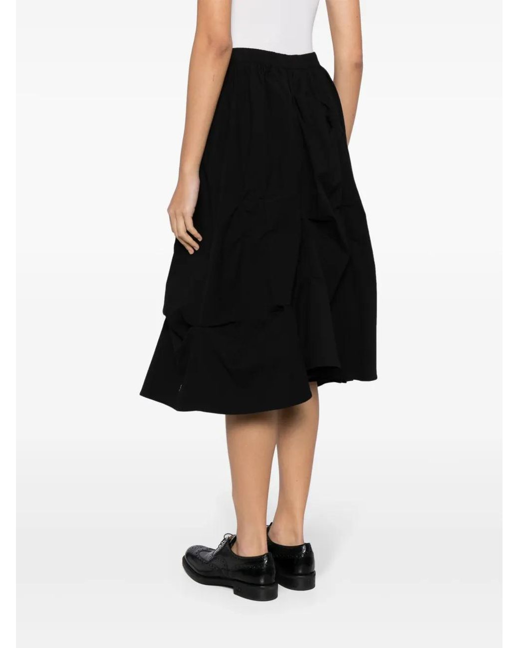 B+ AB Gesmockte Midi-Rok in het Black