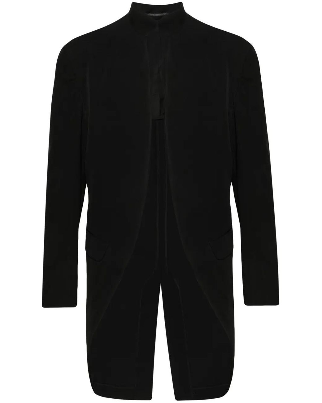Yohji Yamamoto Black Asymmetric Wool Tailcoat for men