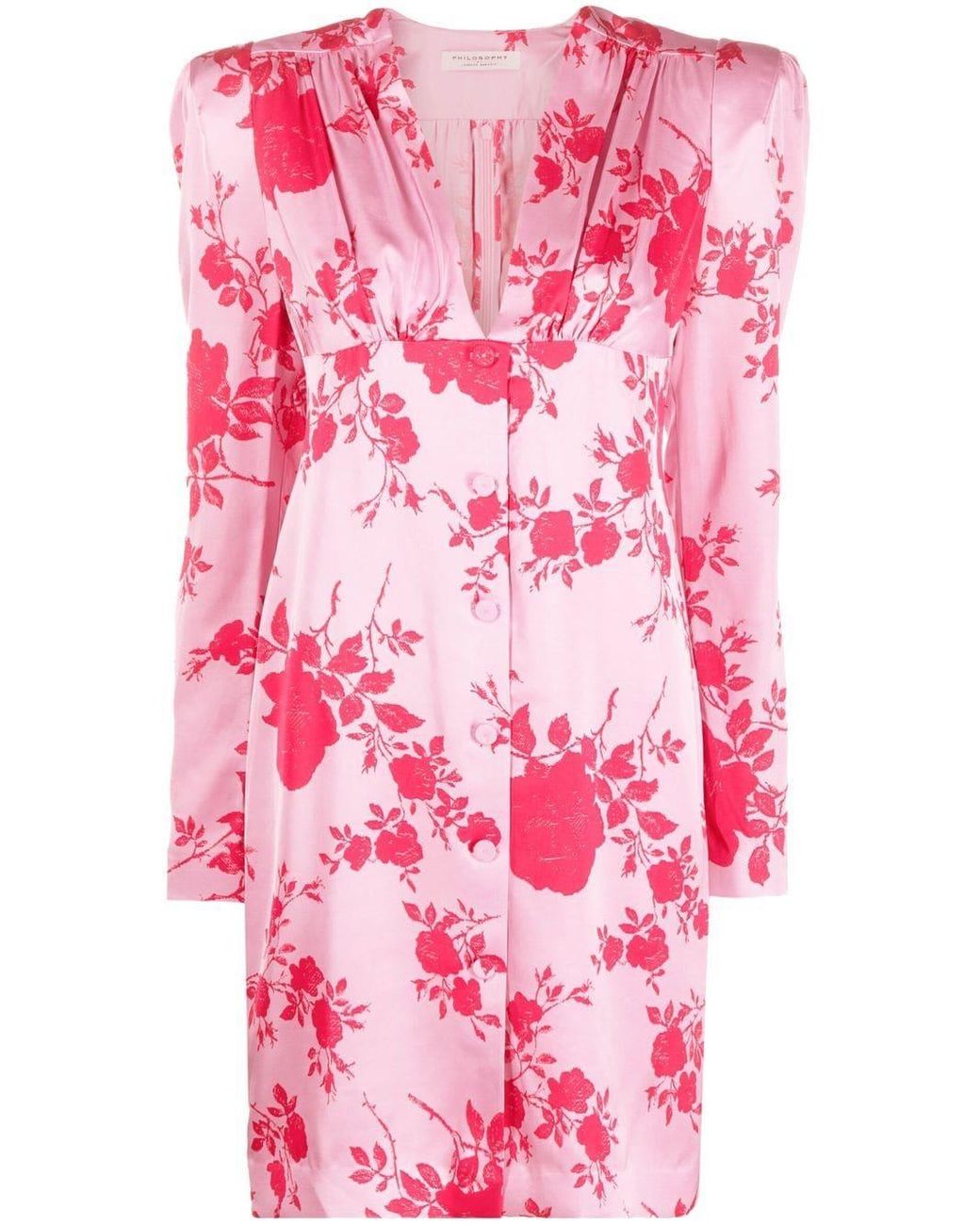 Philosophy Di Lorenzo Serafini Floral Shirt Dress in Pink | Lyst