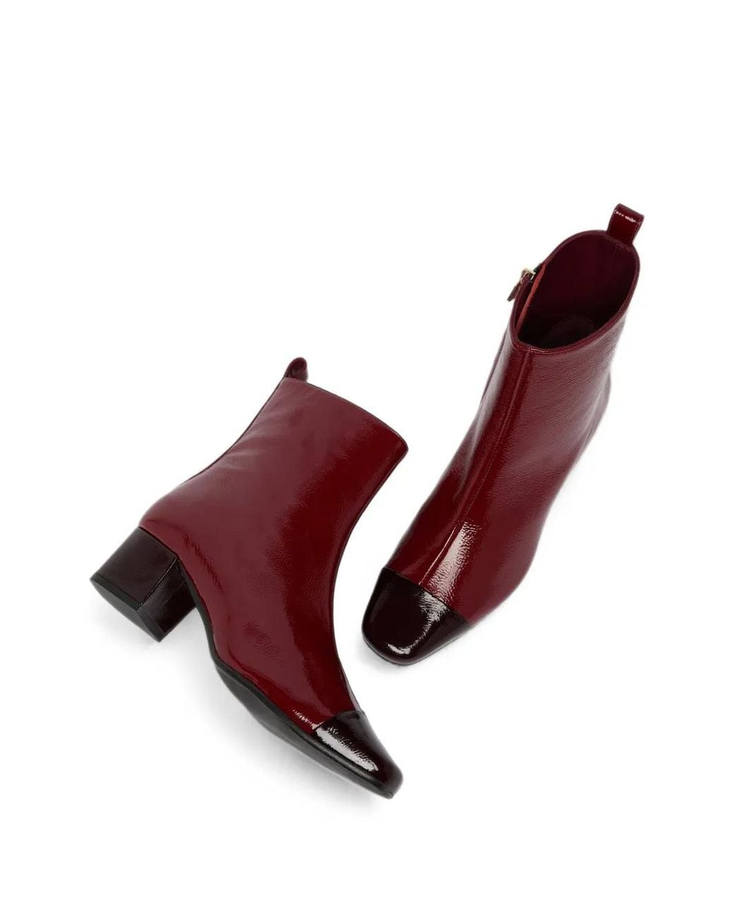 CAREL PARIS Red Bottines Esther En Cuir Verni