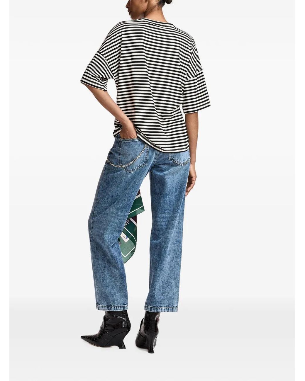 Essentiel Antwerp Blue Kosimo Chain-Detail Jeans