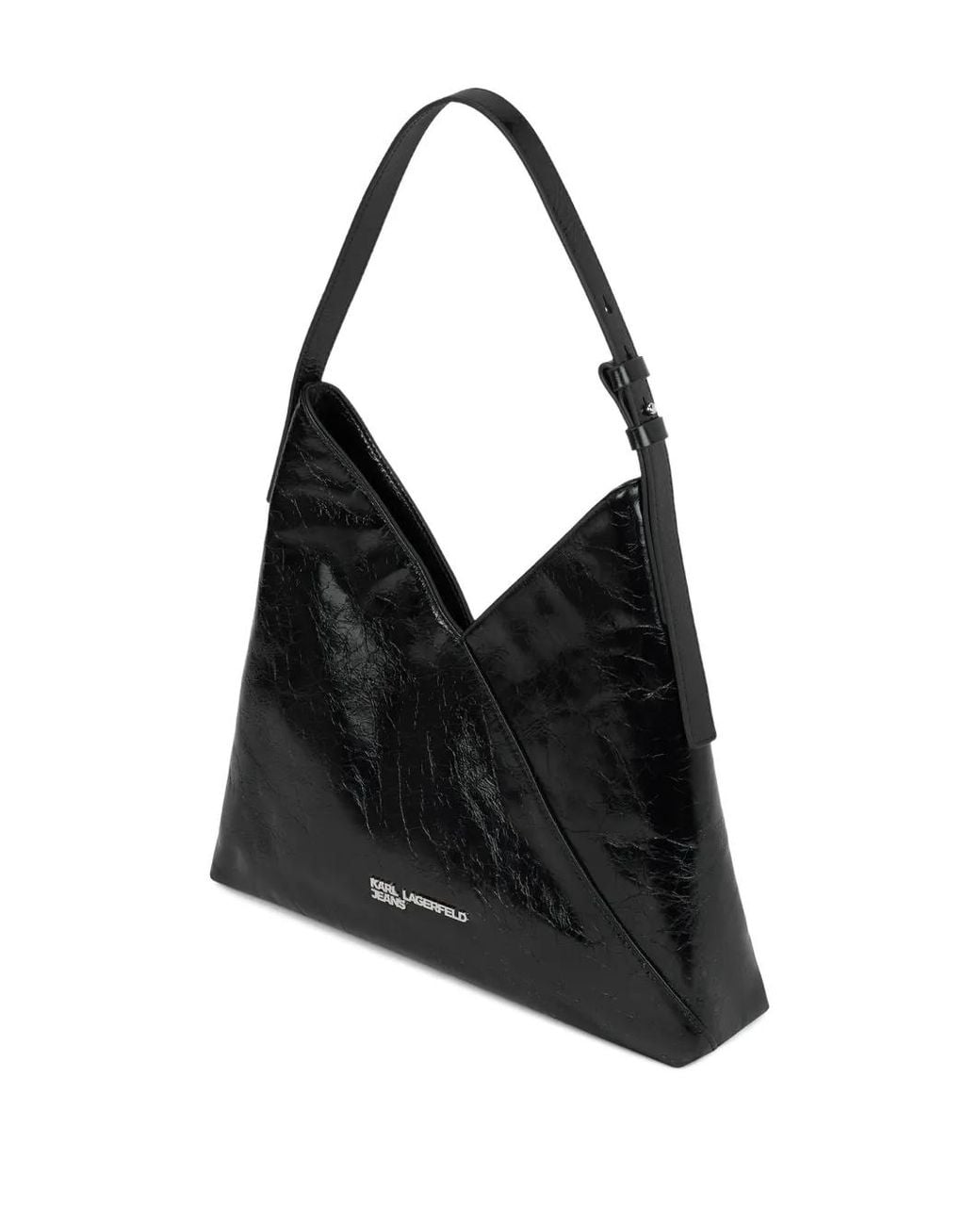 Karl Lagerfeld Black Small Geo Leather Tote Bag