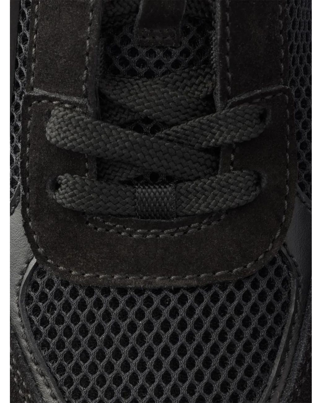 Prada Black Monolith Suede And Mesh Fabric Sneakers