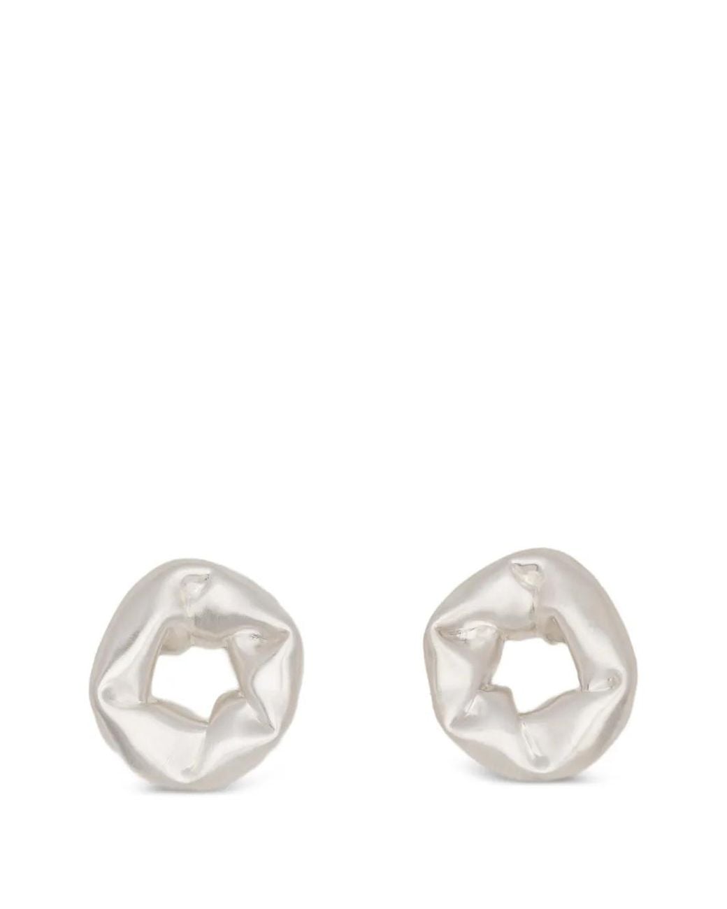COMPLETEDWORKS White Oversized Scrunch Embellished Earrings