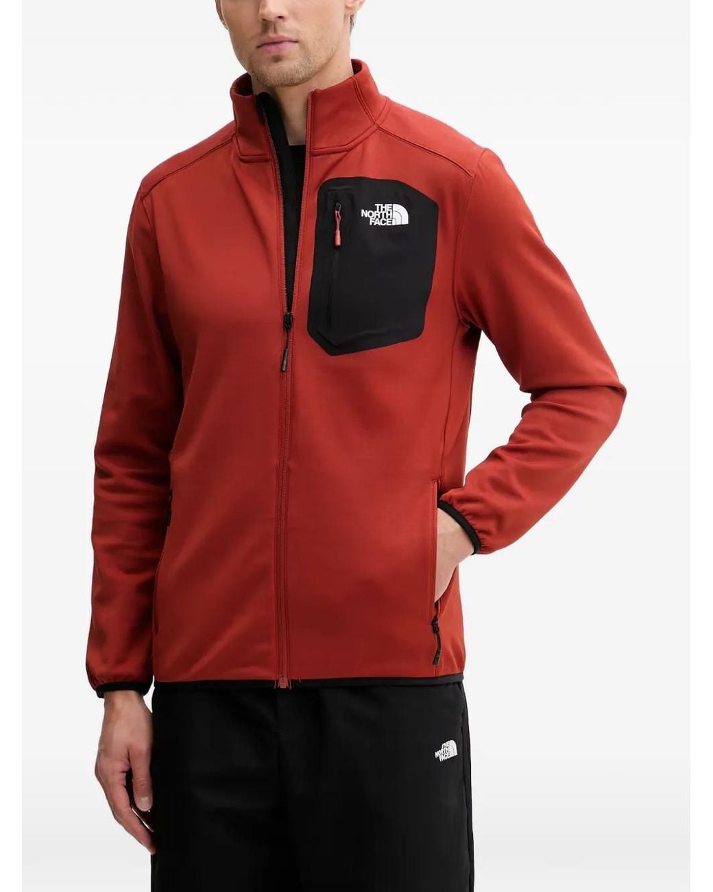 The North Face Red Logo-Print Zip-Up Sweatshirt for men