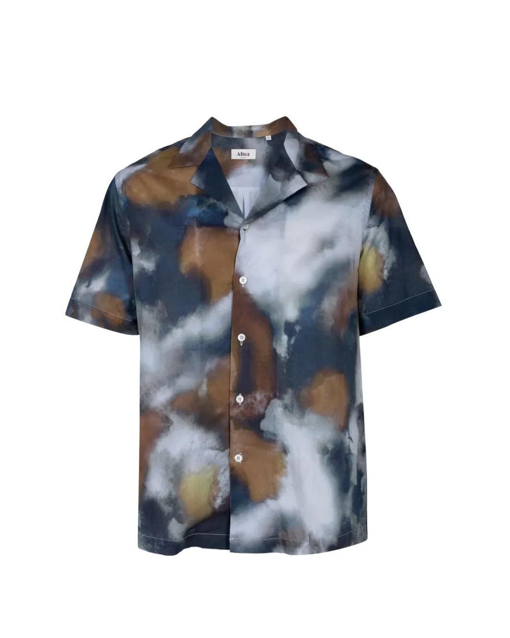 Altea Blue Chemise Manches Courtes À Imprimé Abstrait for men