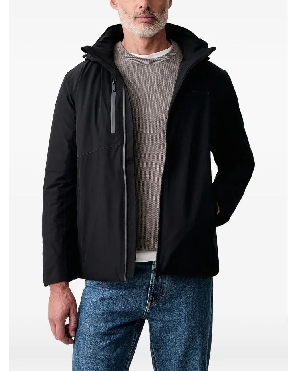 Lindbergh Black Zip-Up Hooded Jacket for men