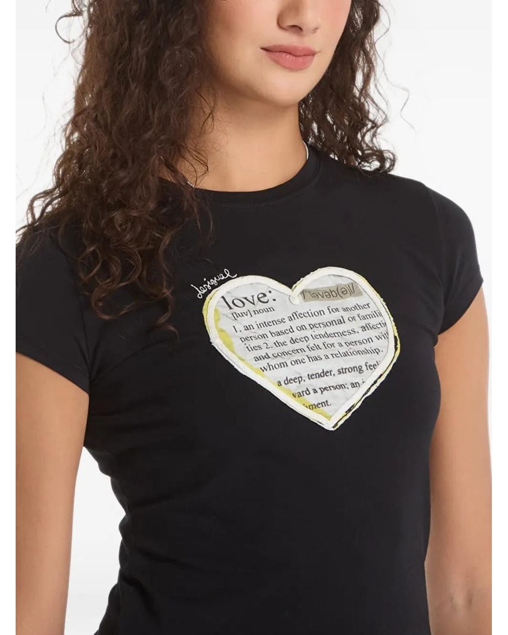 Desigual Black Heart-Patch T-Shirt