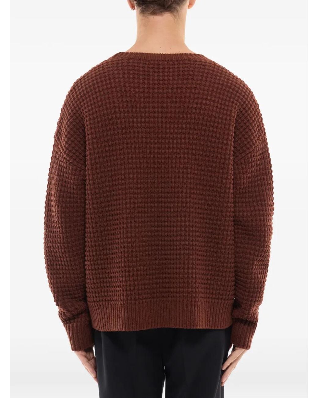 Fursac Pullover Mit Waffelstrick-Muster in Brown für Herren