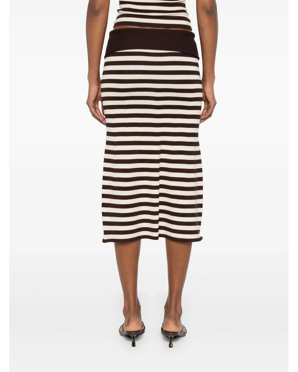 Frankie's Bikinis Black Striped Midi Skirt