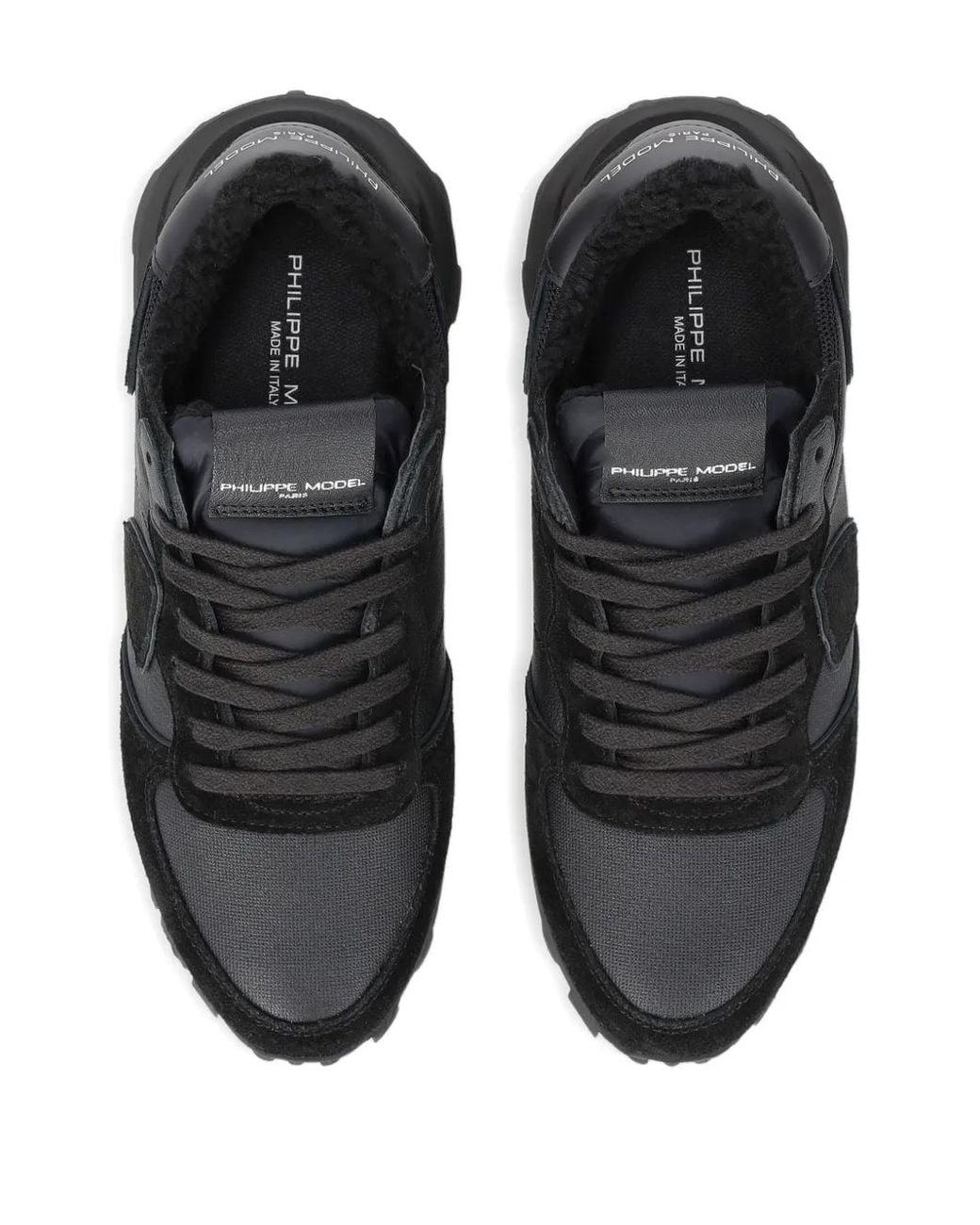 Philippe Model Black Panelled Running Sneakers