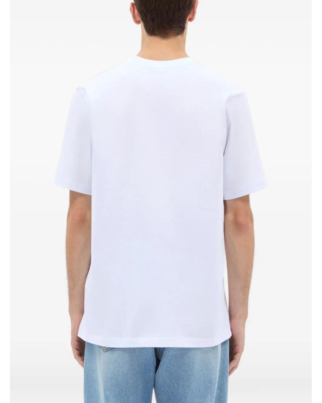 MSGM White T-Shirt À Logo Imprimé for men