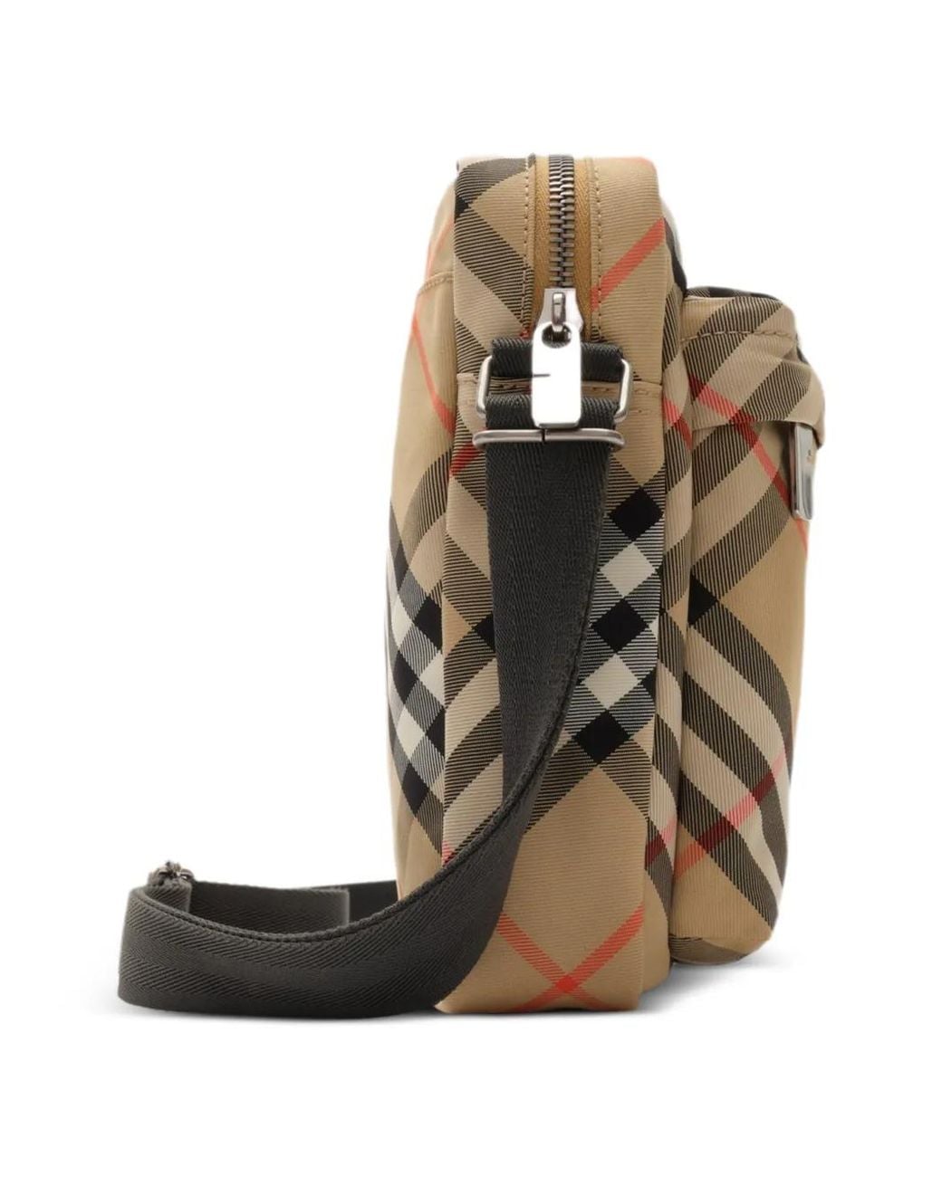 Burberry Gray Small Cotswolds Check Tote for men