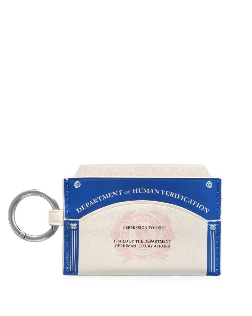 Willy Chavarria Blue Graphic-Print Leather Cardholder