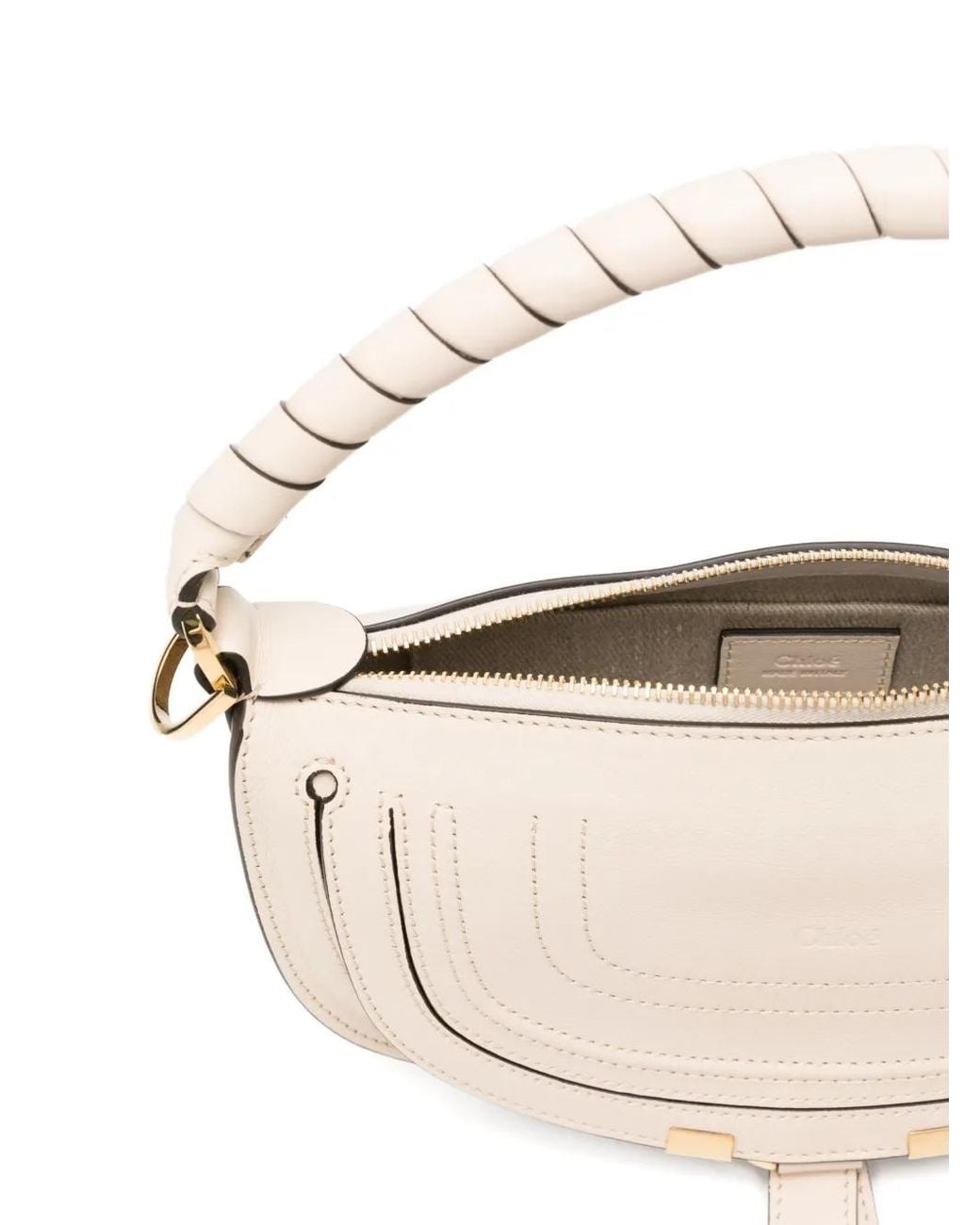 Chloé Natural Mini Marcie Stitched Tote Bag