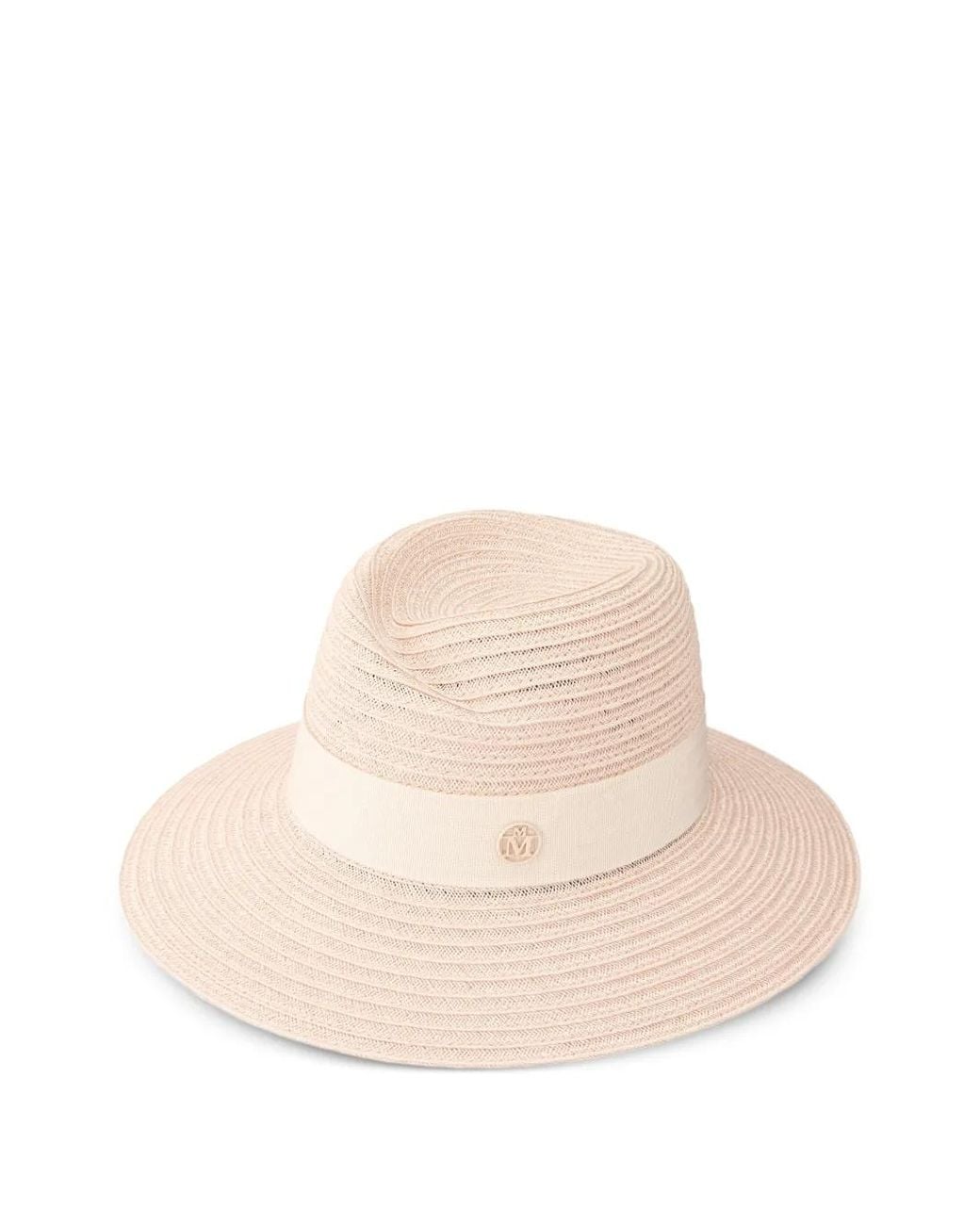 Maison Michel Natural Virginie Grosgrain-Trim Hat