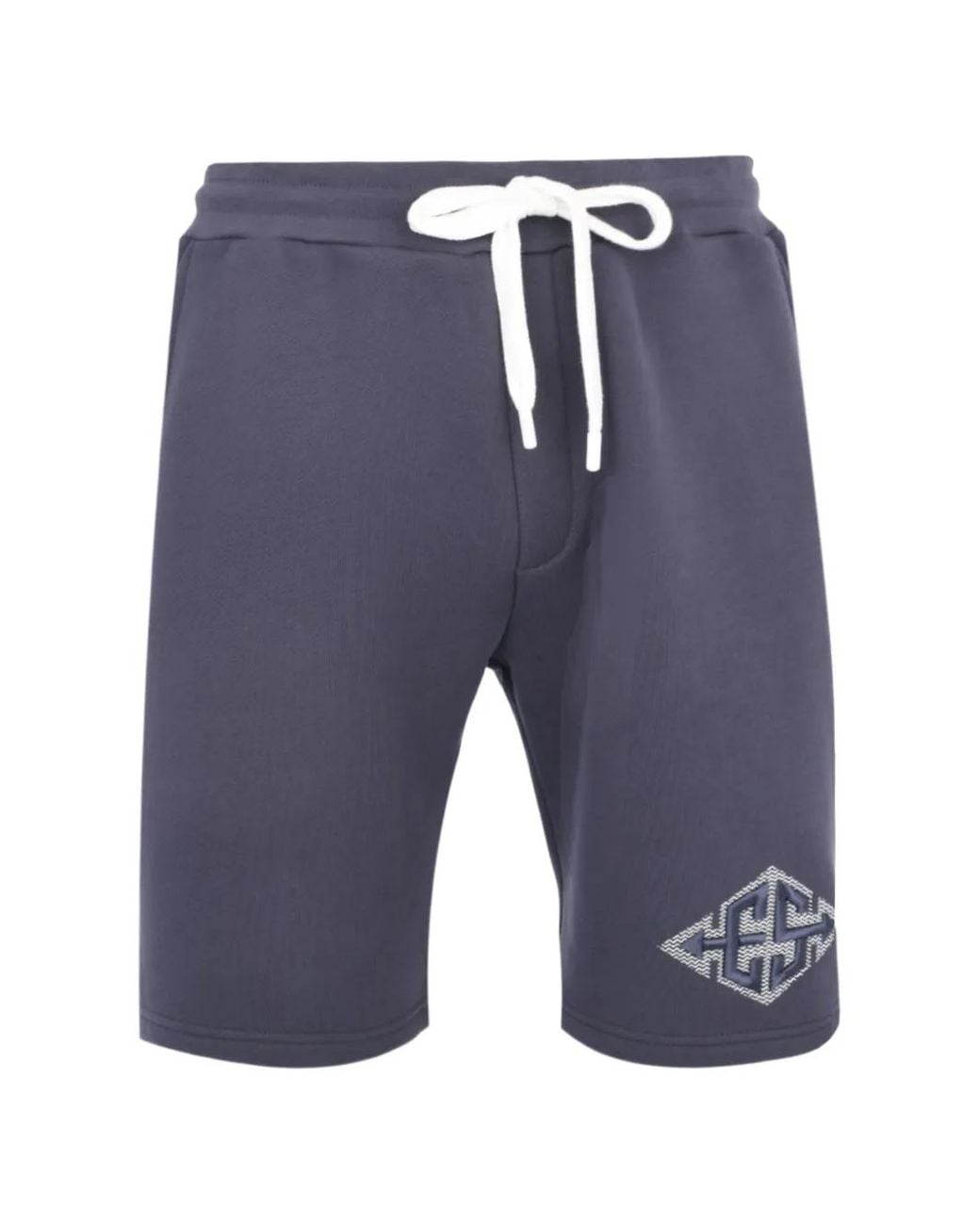 Exit Society Blue Xxx Logo-Print Drawstring Shorts for men