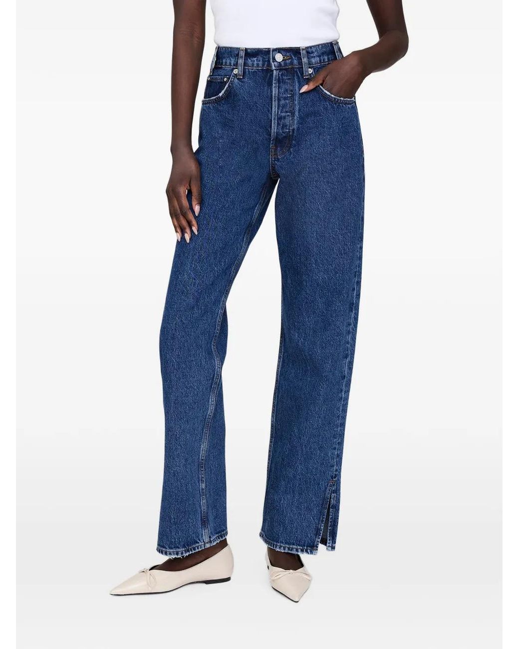 Anine Bing Blue Roy Jean 31"