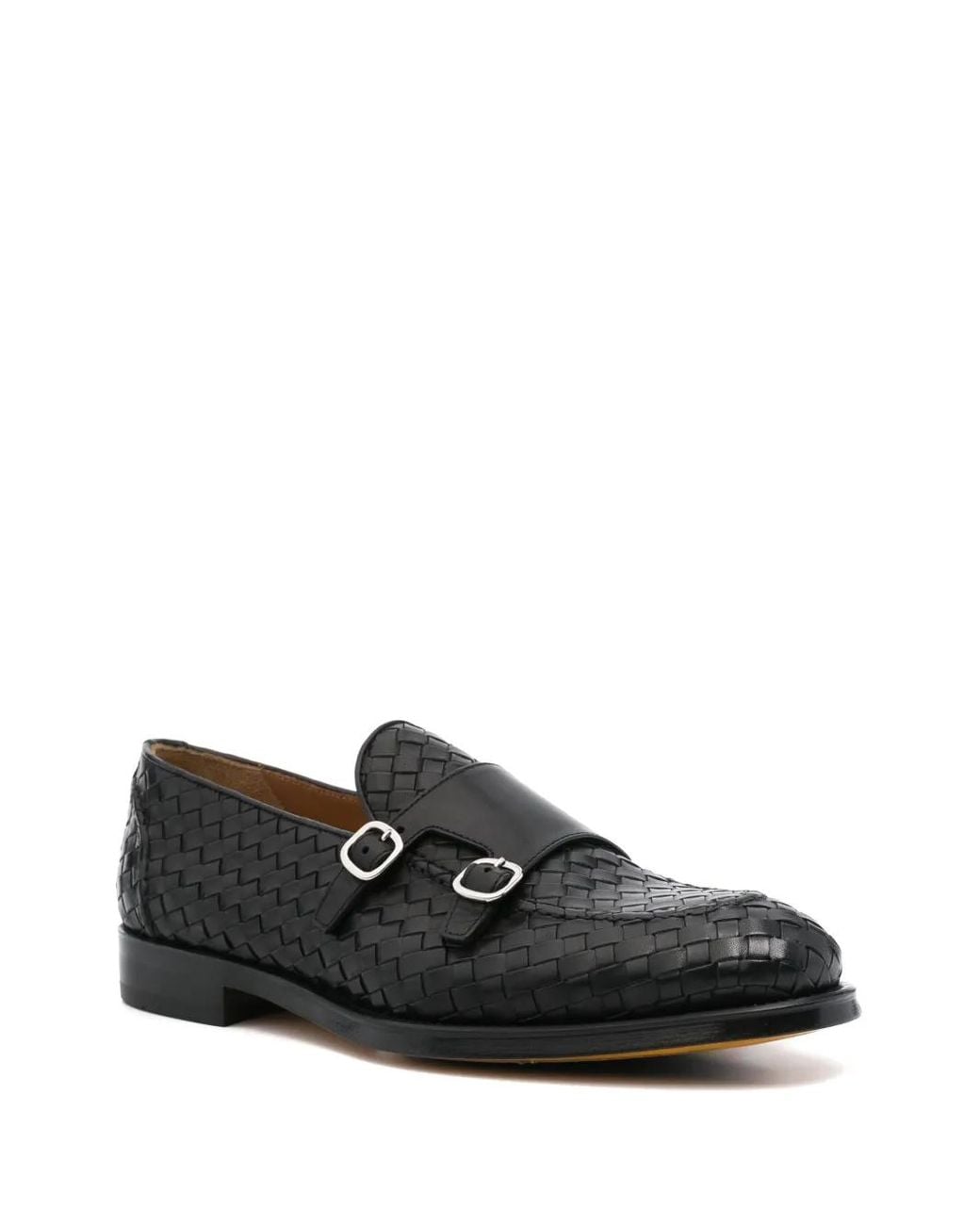 Doucal's Black Interwoven Monk Shoes for men