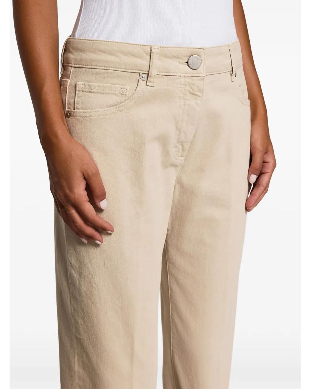 Peserico Natural Turn-Up Cuff Trousers