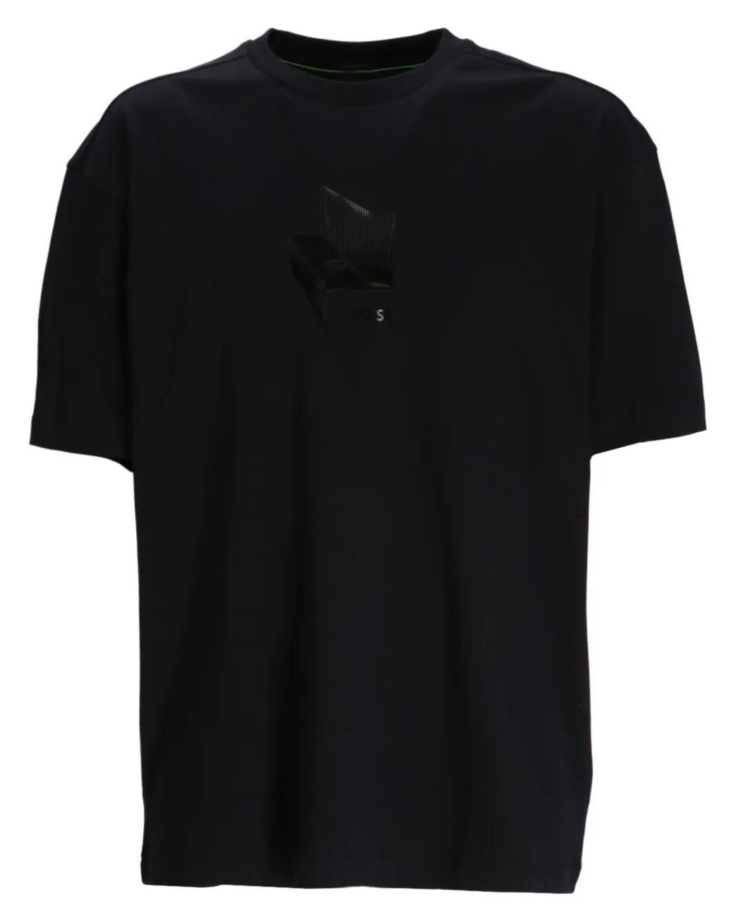 Boss Black Print-At-Chest T-Shirt for men