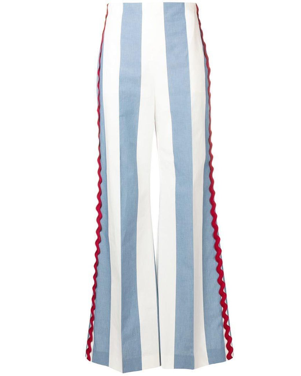 Weekend Max Mara Culottes blue-white striped pattern casual look Fashion Trousers Culottes 