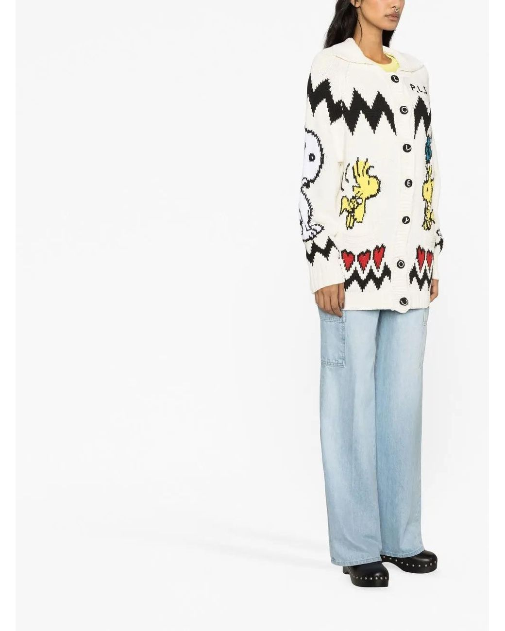 Philosophy Di Lorenzo Serafini Black Graphic-Print Knit Cardigan