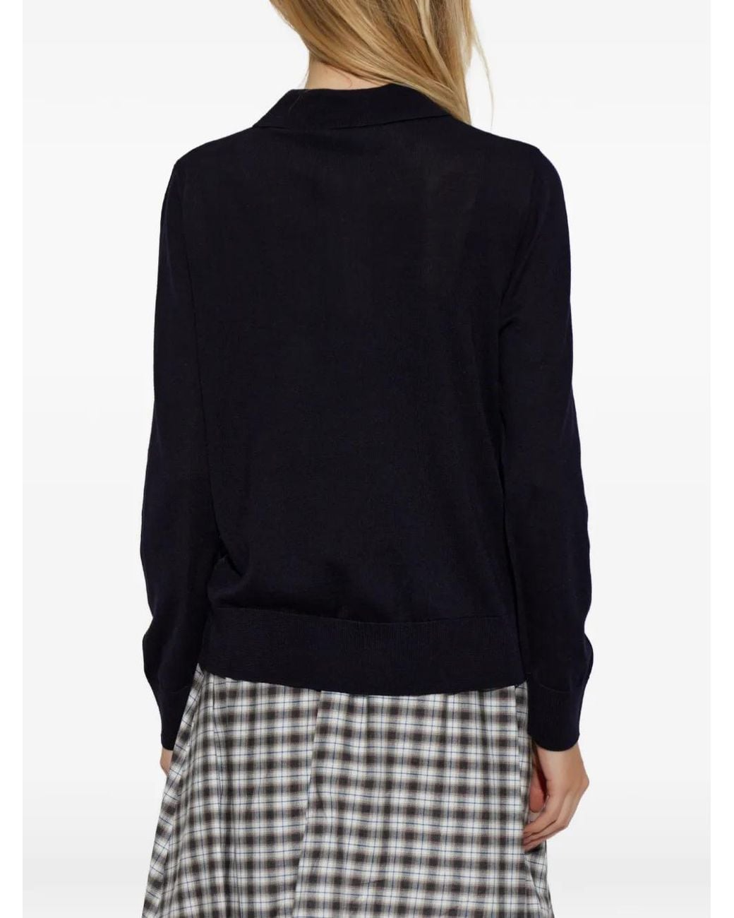 Akep Blue Button-Down Collared Cardigan