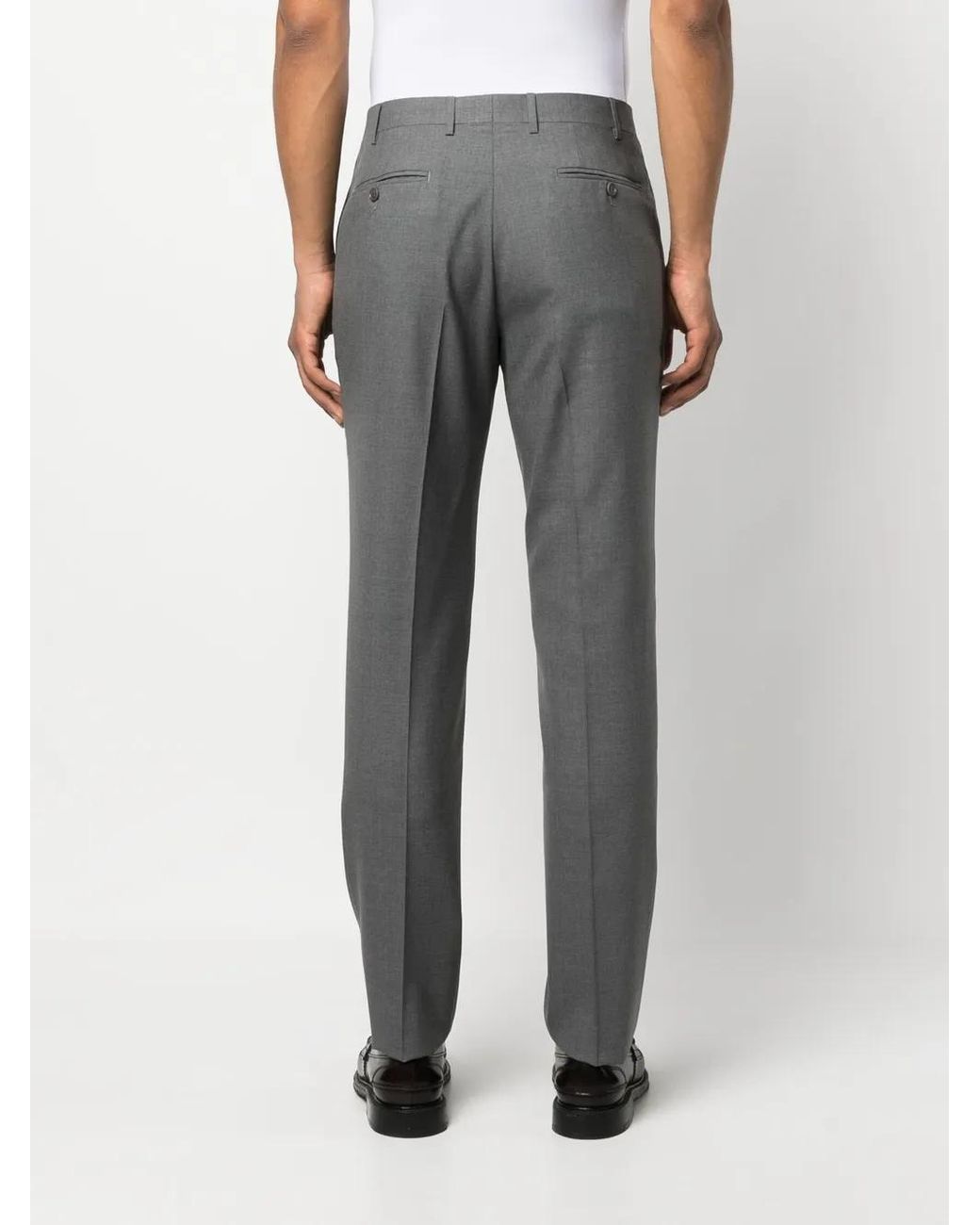 Canali Gray Wool Tailored Trousers for men
