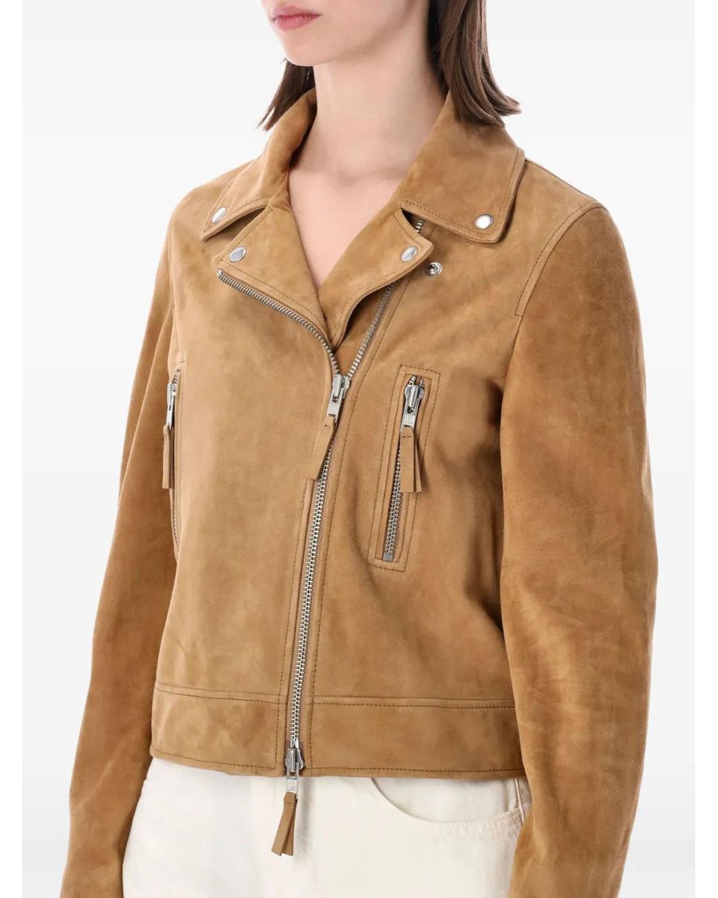 SWD by S.w.o.r.d. Natural Suede Biker Jacket