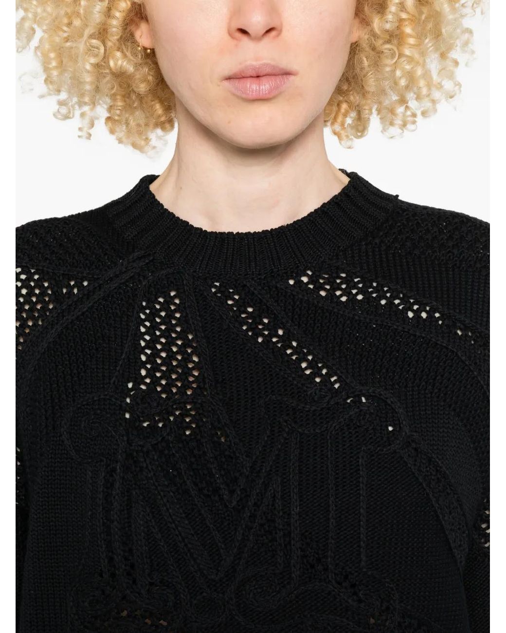 Max Mara Black Openwork Sweater