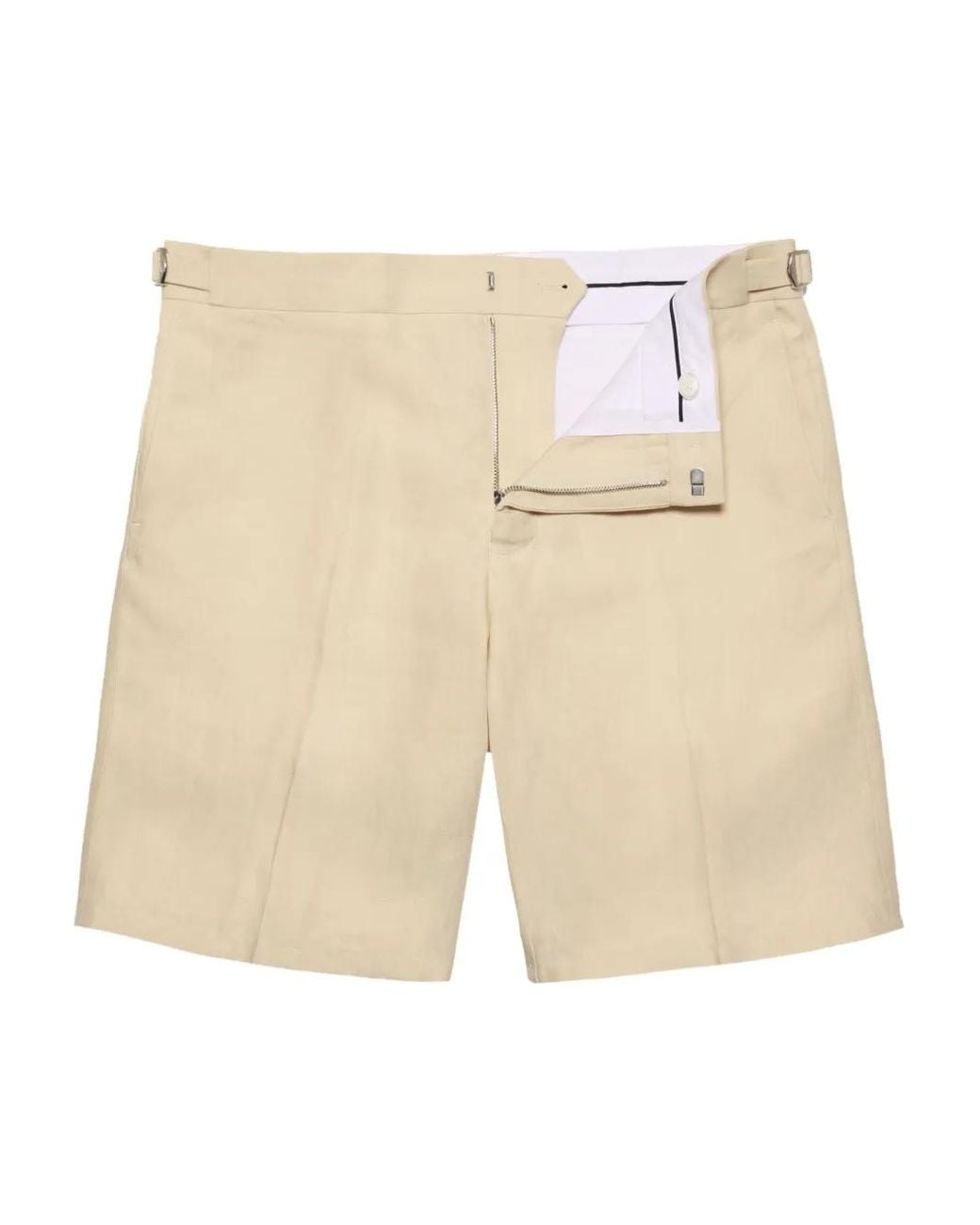 Orlebar Brown Natural Tailored Linen Shorts for men