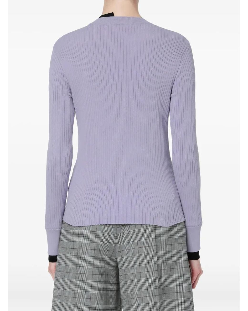 A Bathing Ape Purple Ribbed Star-Embellished Sweater
