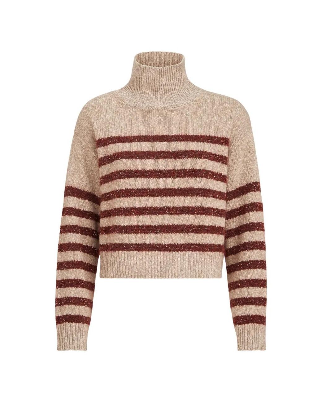 Brunello Cucinelli White Wool And Cashemre Turtleneck Jumper