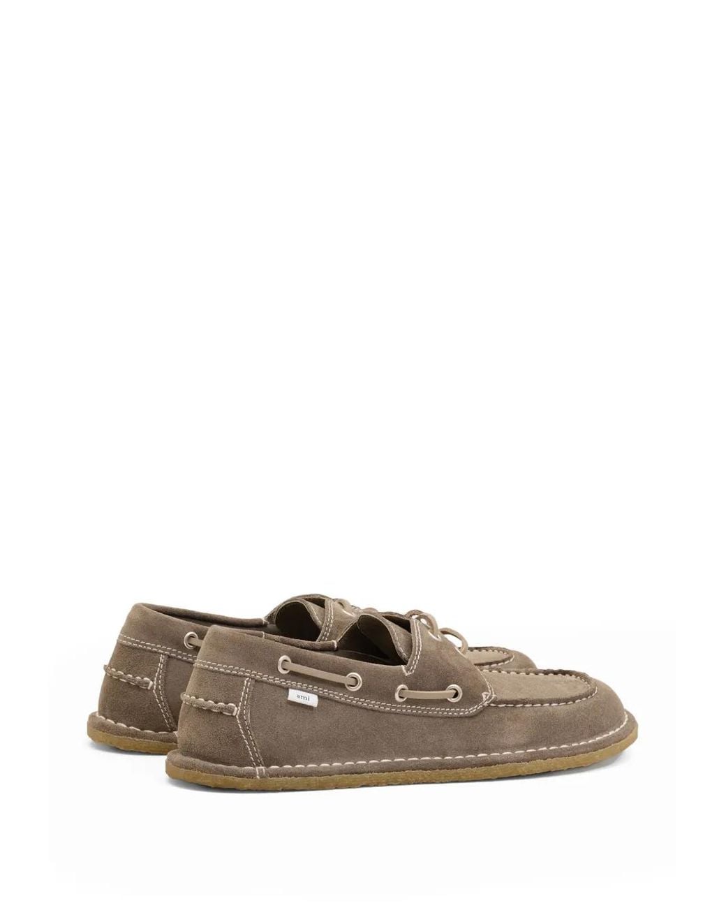 AMI Brown Suede Boat Shoes